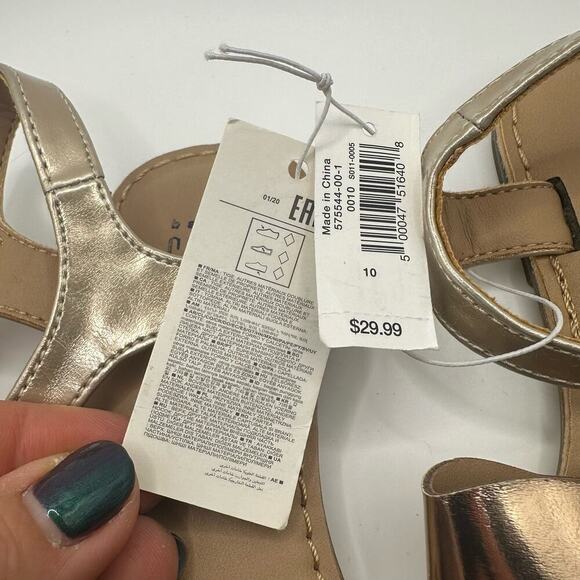 NEW Baby Gap Pink and Gold Metallic Wavy Strappy Sandals, Sz 10 (SH-1009) - Picture 5 of 5